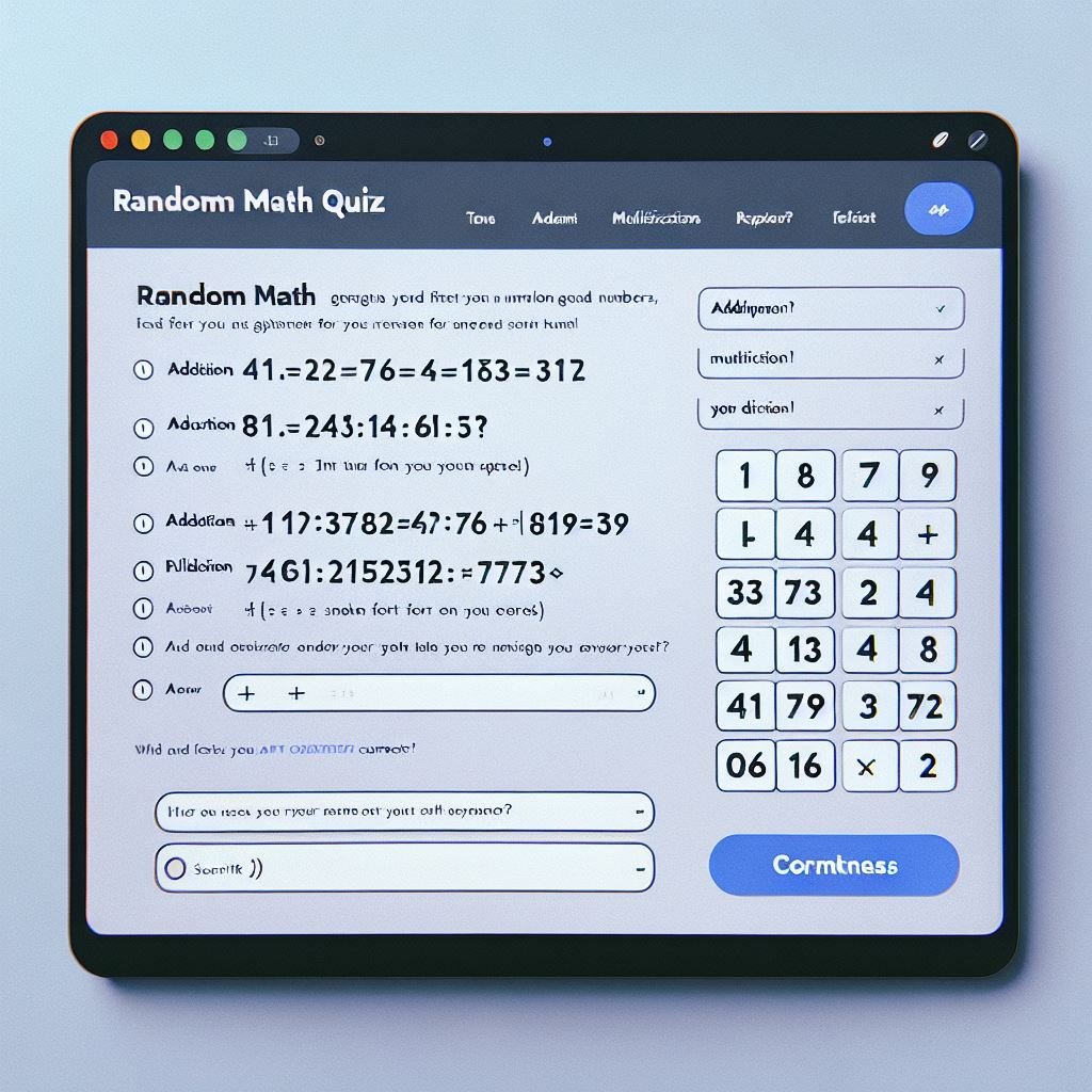 Random Math Quiz JavaScript Application